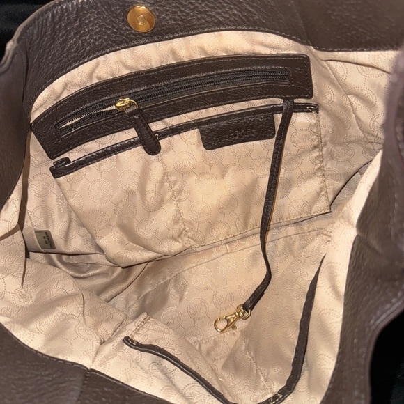 Michael Kors Chocolate Brown Hobo Bag with Gold Detail - Picture 8 of 17